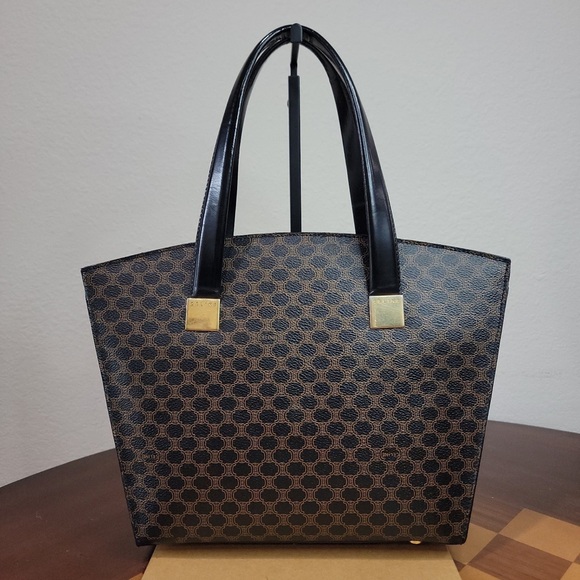 CÉLINE Vintage Macadam Coated Triomphe tote - Picture 1 of 11